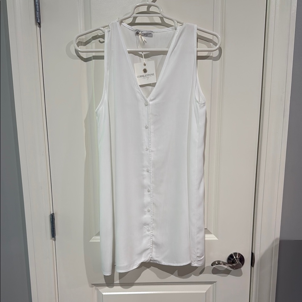 Cobblestone White Sleeveless Women's Top